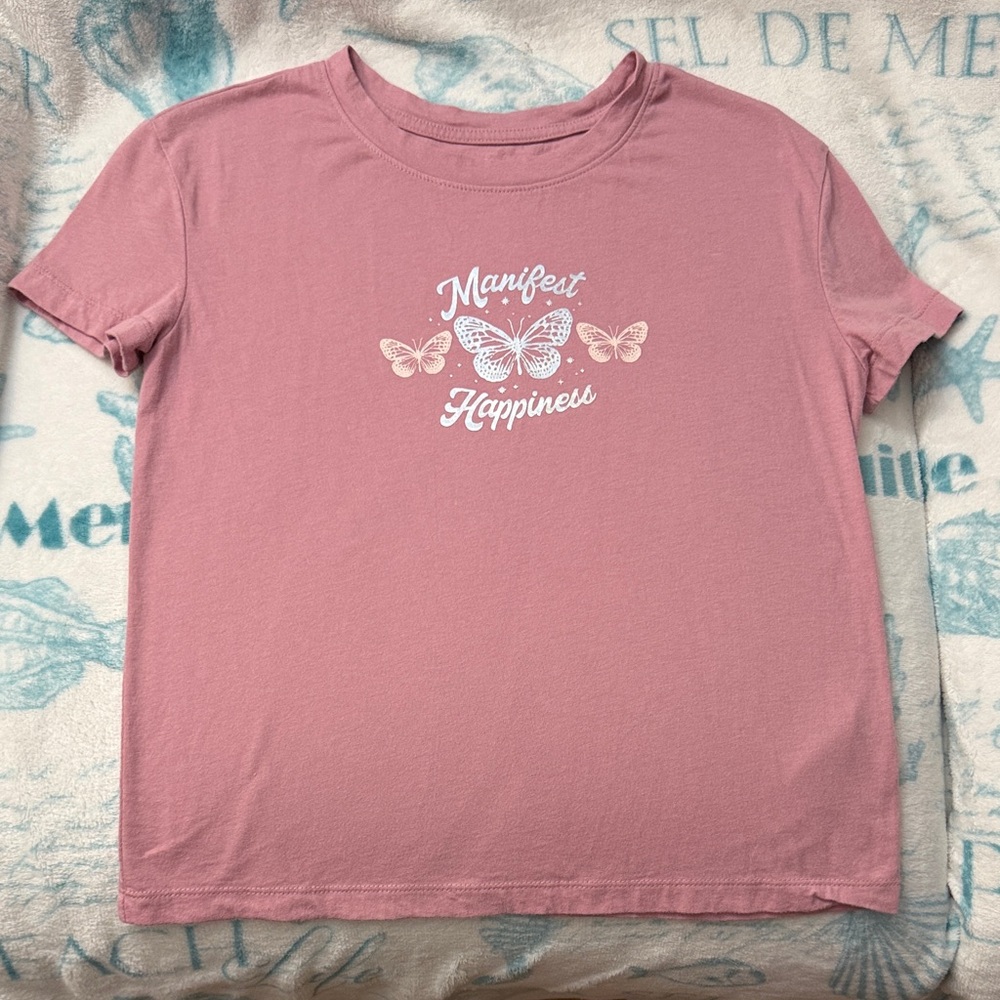 5️⃣ FOR 2️⃣0️⃣ SALE 🏷️ GAP Kids Pink Butterfly Tee size L (10)